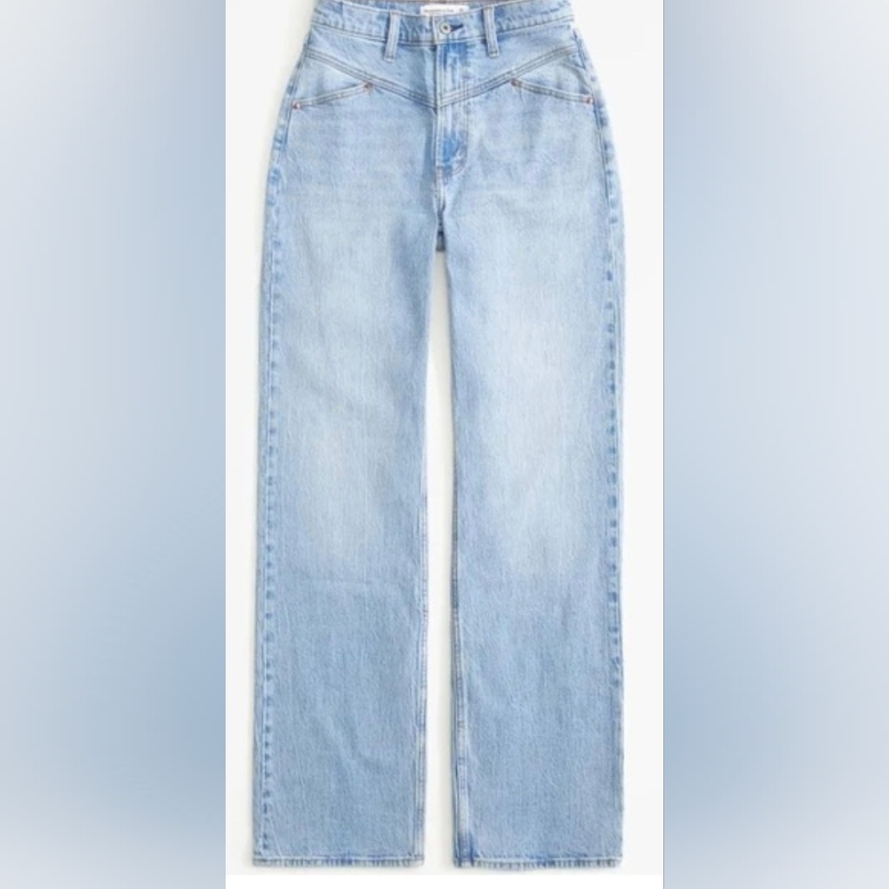 Abercrombie & Fitch Light Blue 90s Relaxed Fit High Rise Curve Women's Jeans